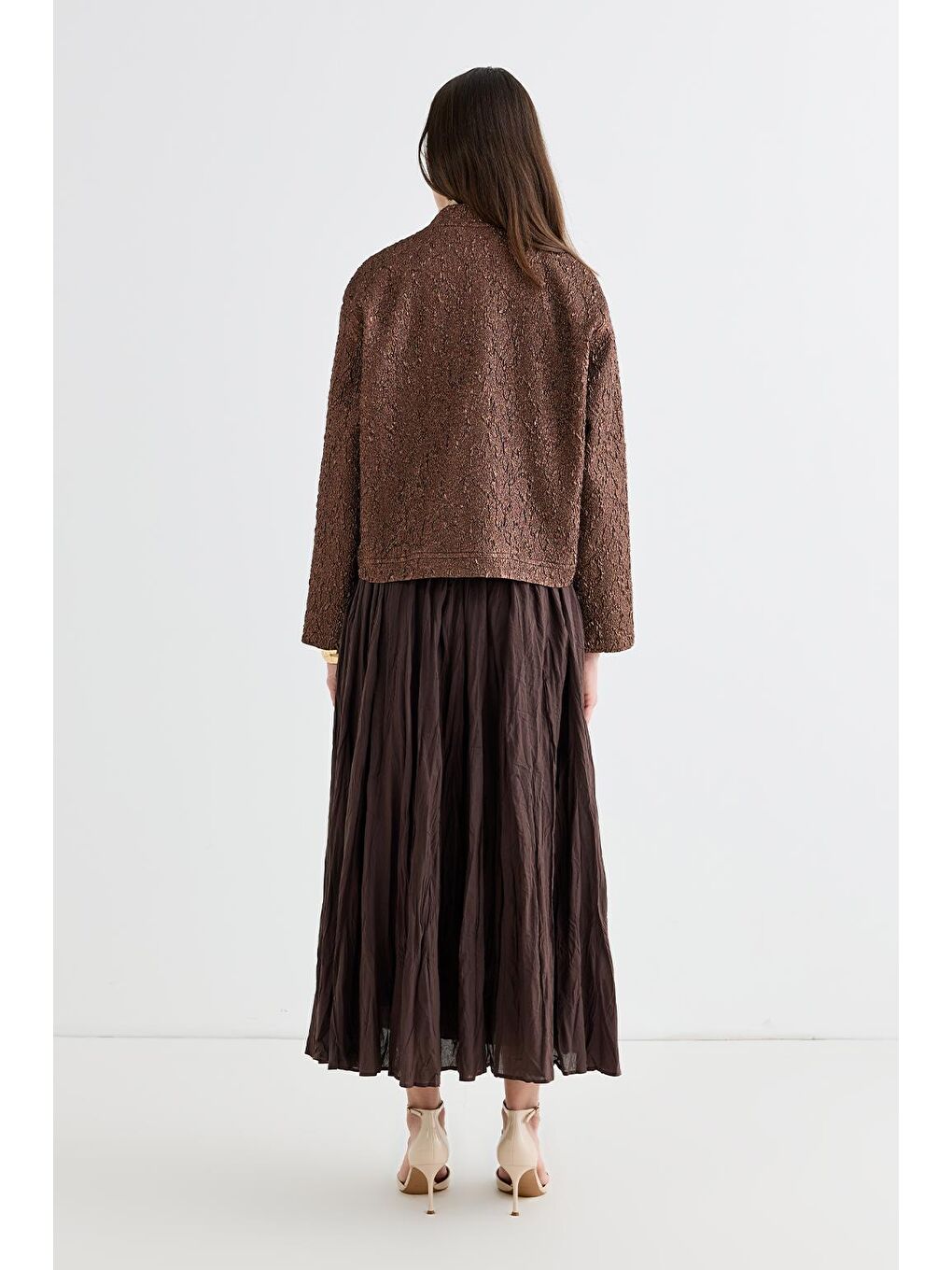 Kahverengi Denia Jakar Midi Bomber Ceket Mocha-3