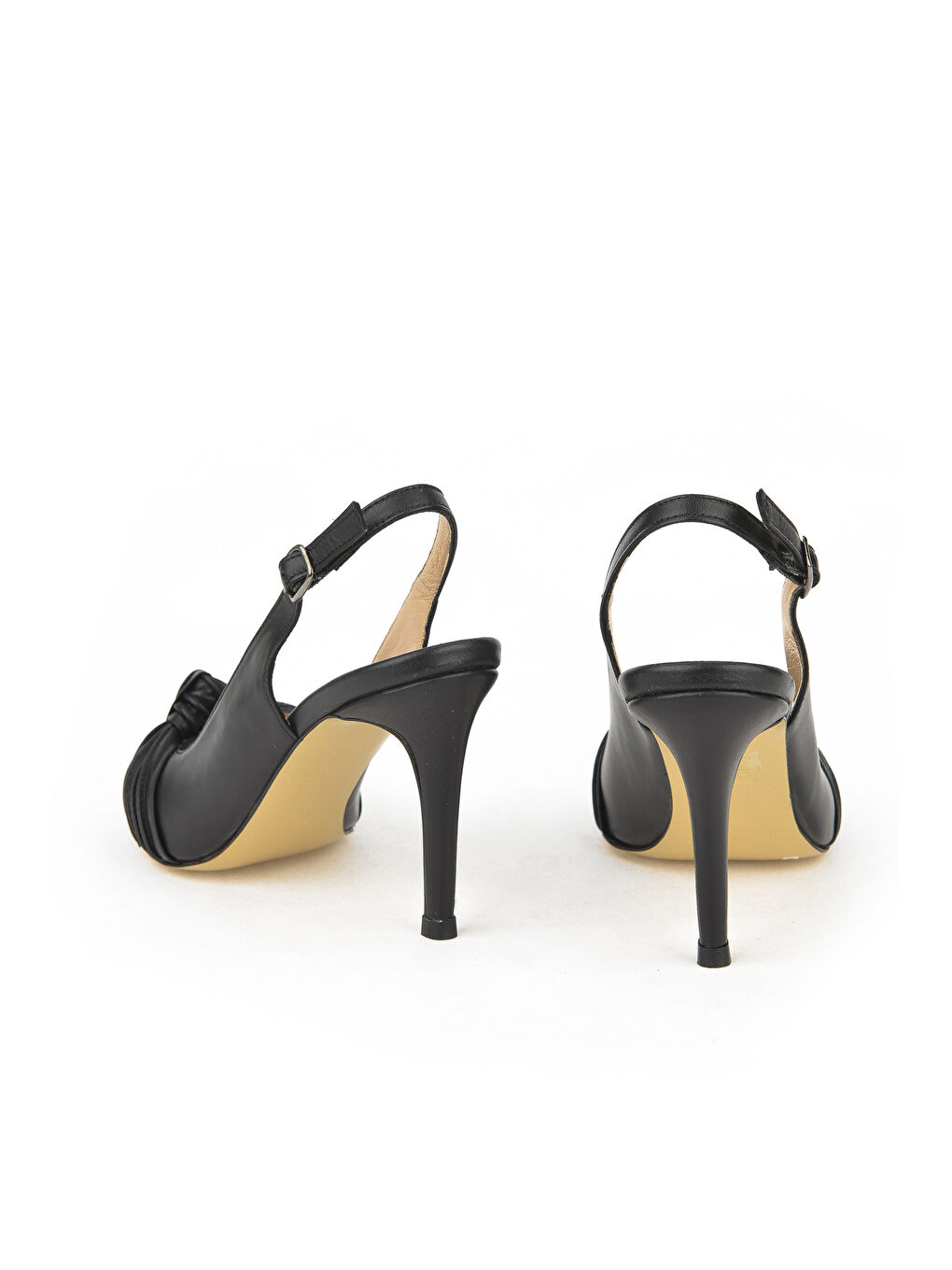 Kadın Hakiki Deri Topuklu Ayakkabı 1411003Z2468 Siyah-1