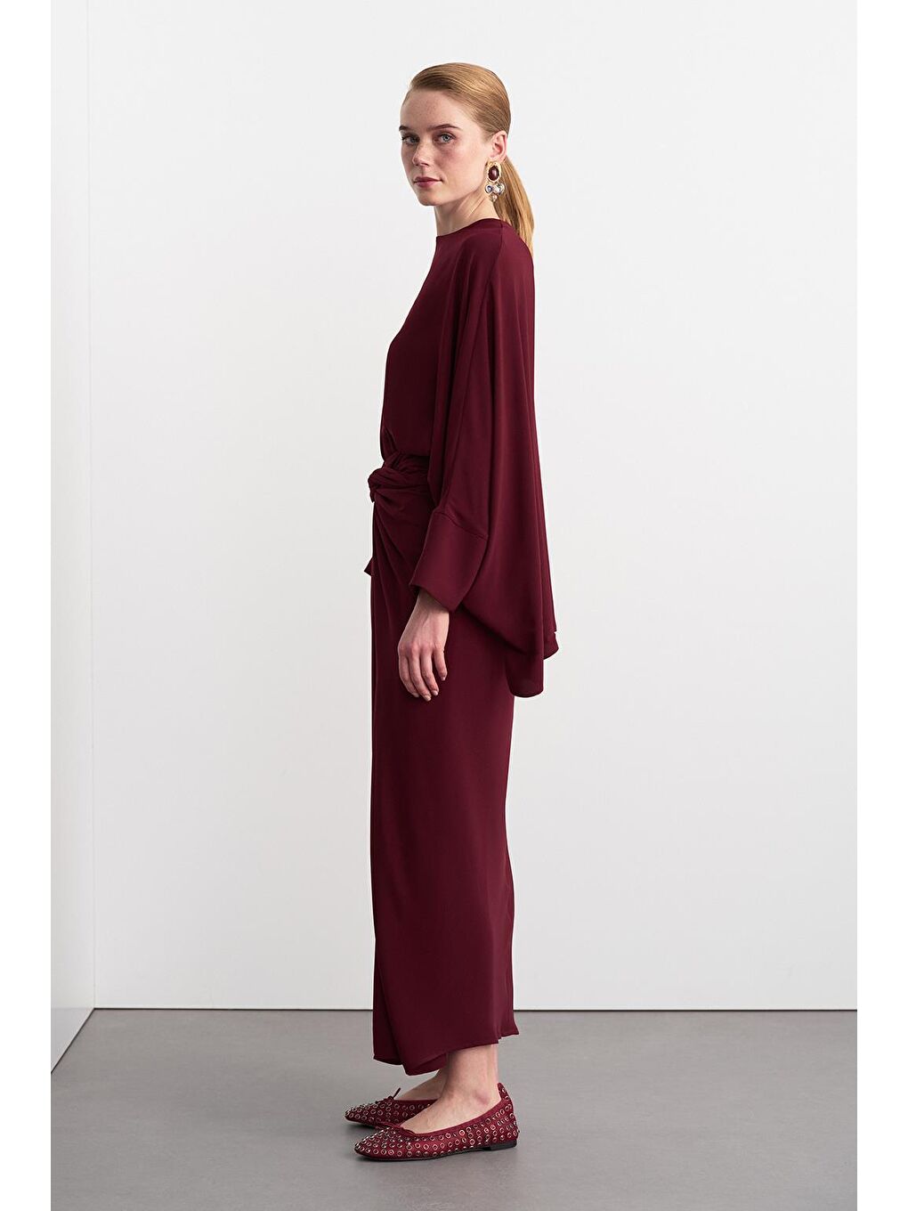 Doha Tunik Anvelop Etek Takım Bordo-5
