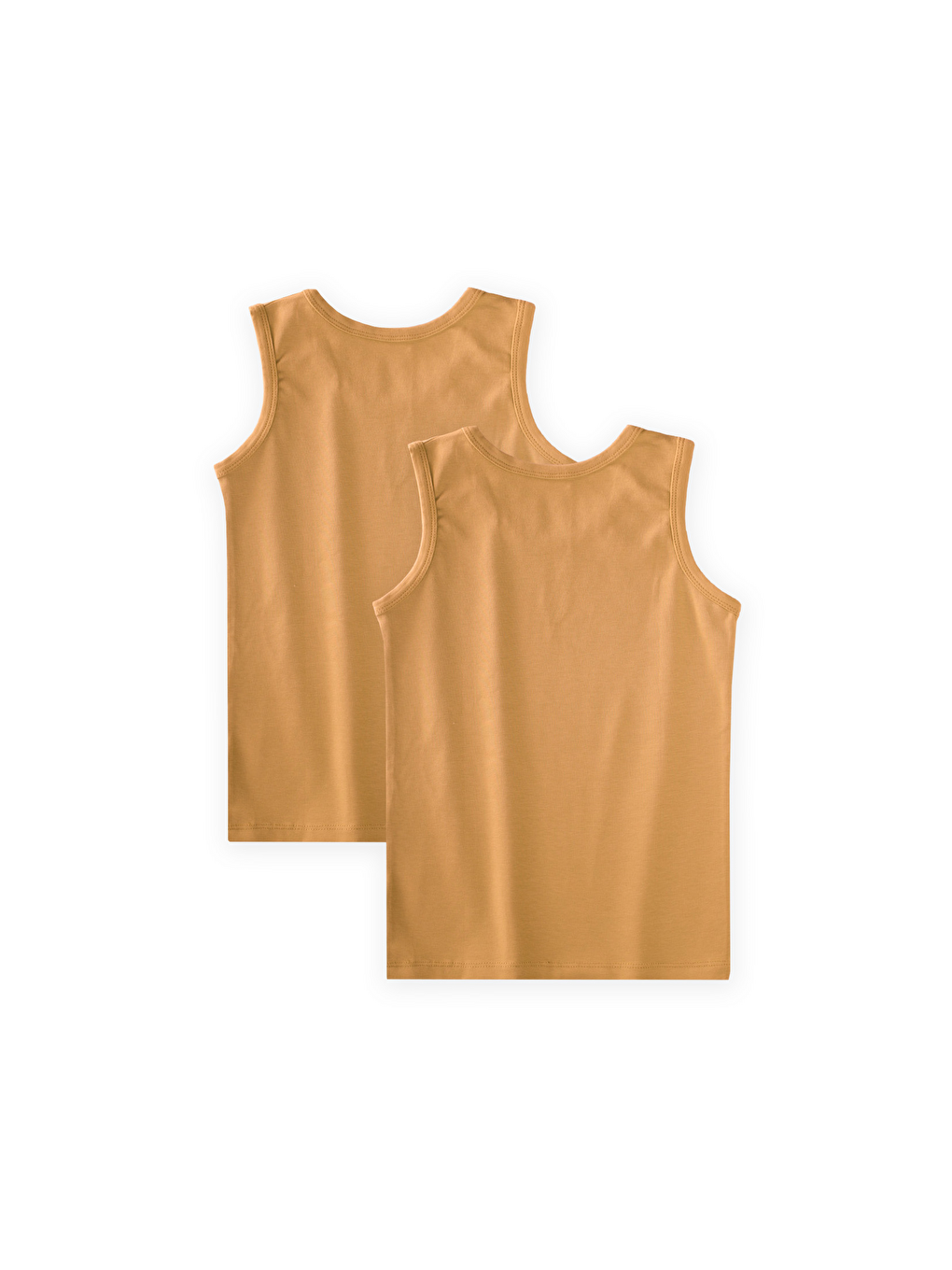 Kahverengi İkili Geniş Askılı Atlet 2-11 Yaş Camel-1