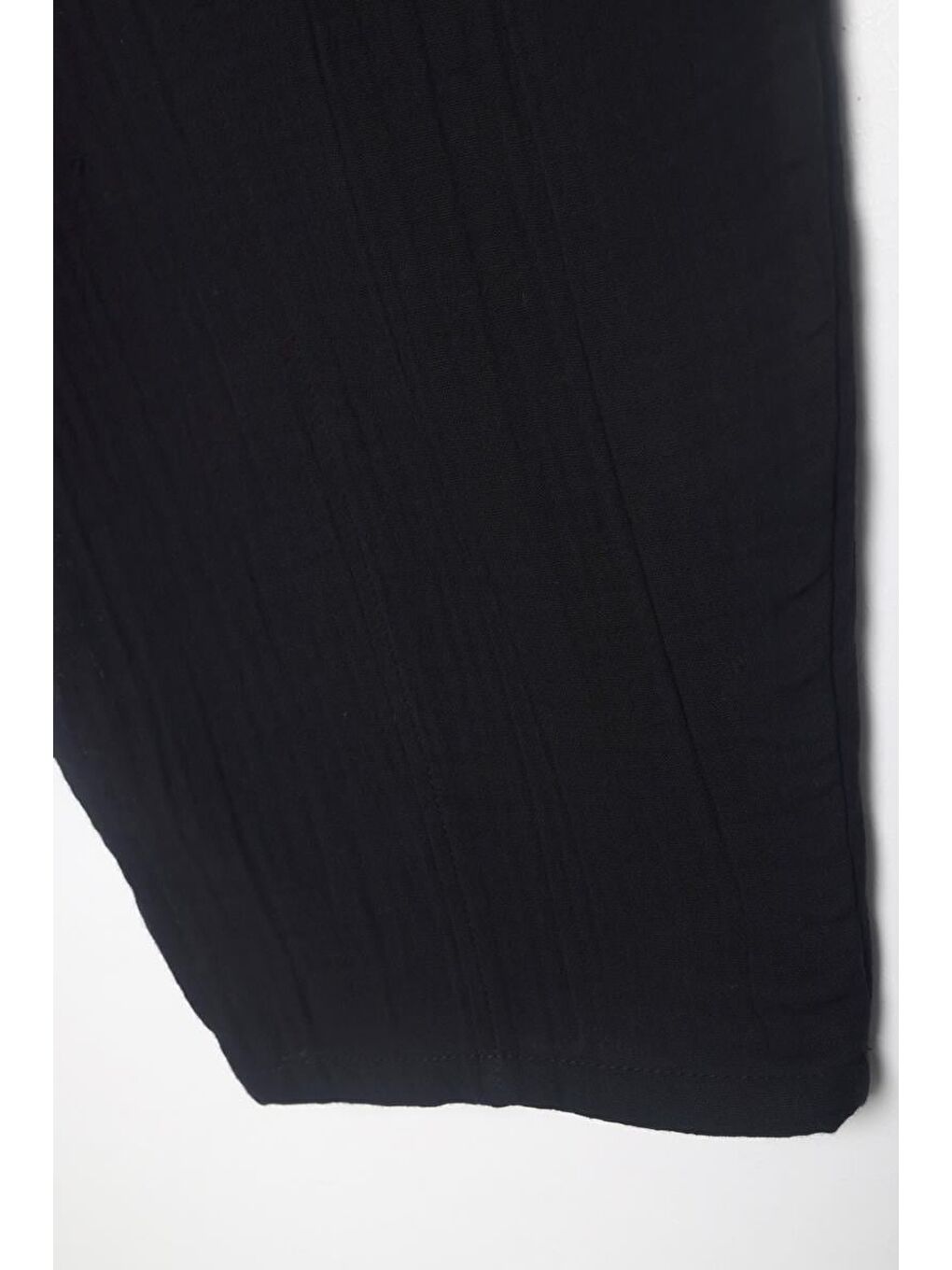 Siyah-%100 Pamuklu Cepli Müslin Pantolon-4