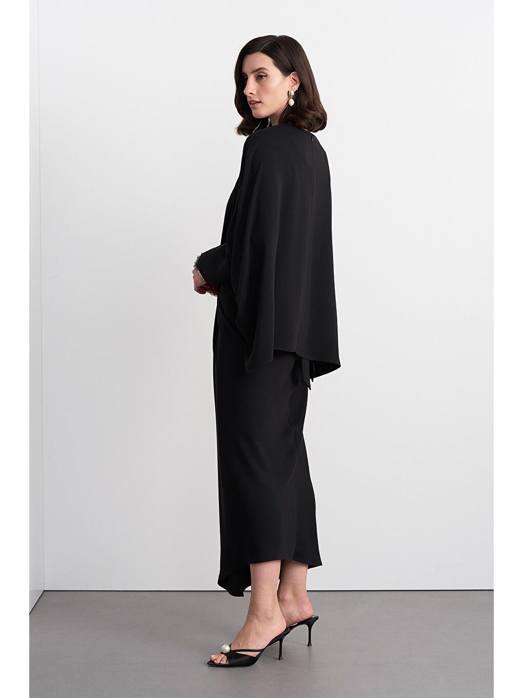 Doha Tunik Anvelop Etek Takım Siyah-3