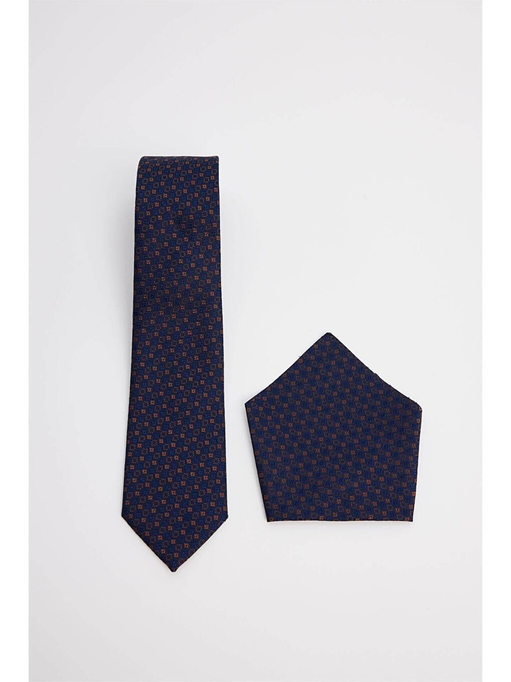Karışık Klasik Cep Mendilli Desenli Kravat-3