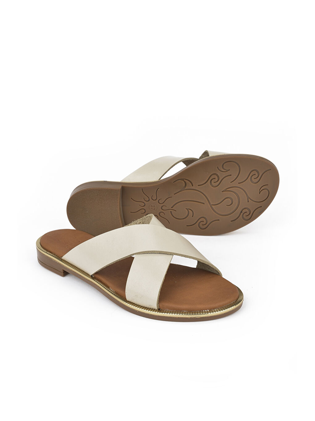 Kadın Hakiki Deri Terlik 1411009Z722 Bej-1