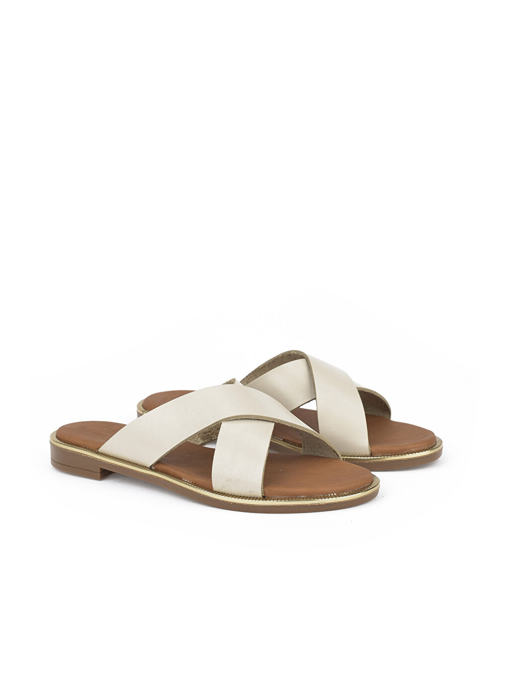 Kadın Hakiki Deri Terlik 1411009Z722 Bej-3