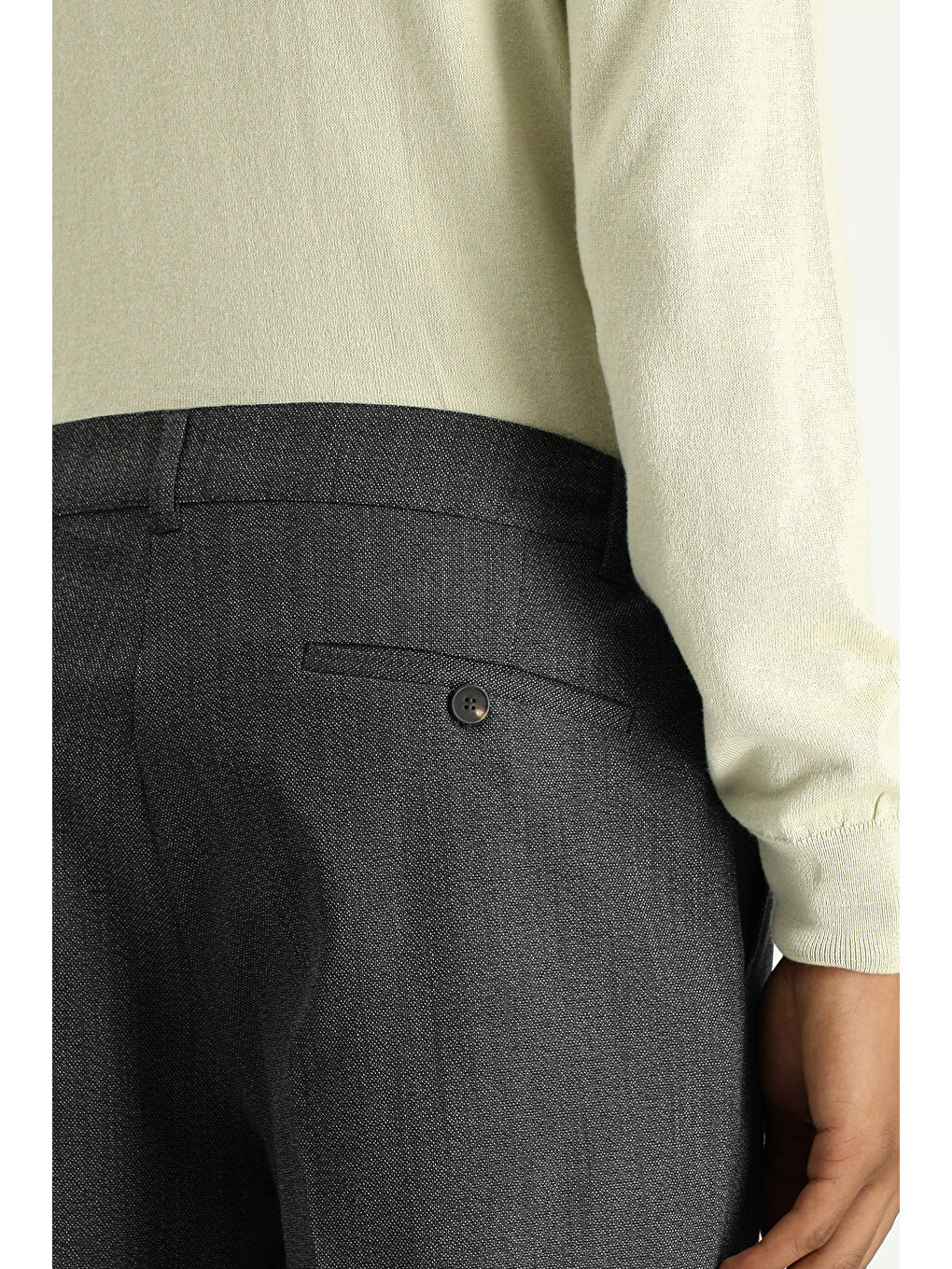 Antrasit Super Slim Fit Ekstra Dar Kesim Beli Lastikli Elastanlı Klasik Kumaş Pantolon-4