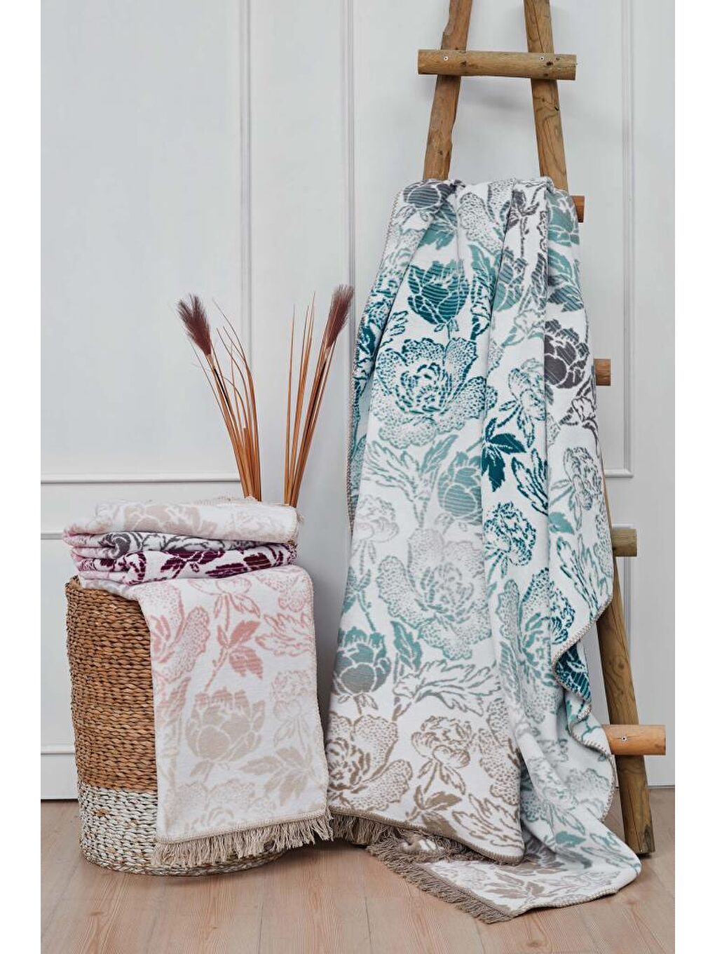 Amarente Tek Kişilik Pamuklu Battaniye Mavi