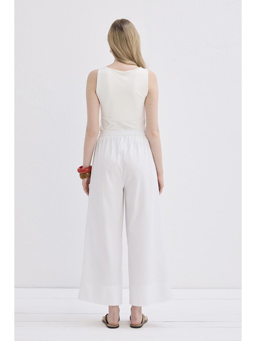 Doren Keten Pantolon Ekru-4