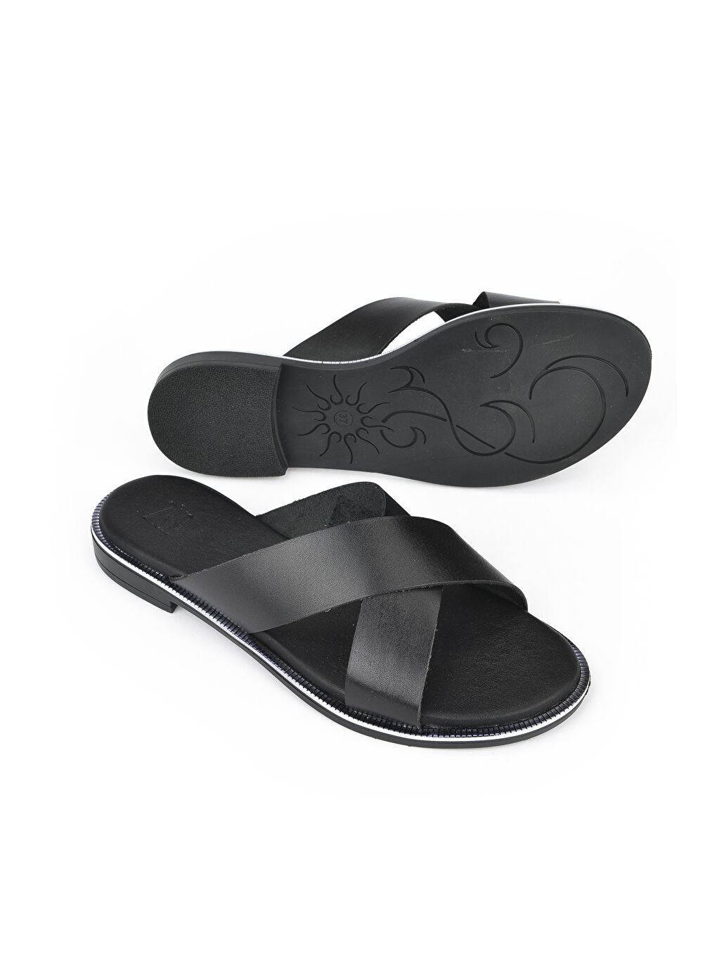 Kadın Hakiki Deri Terlik 1411009Z722 Siyah-1