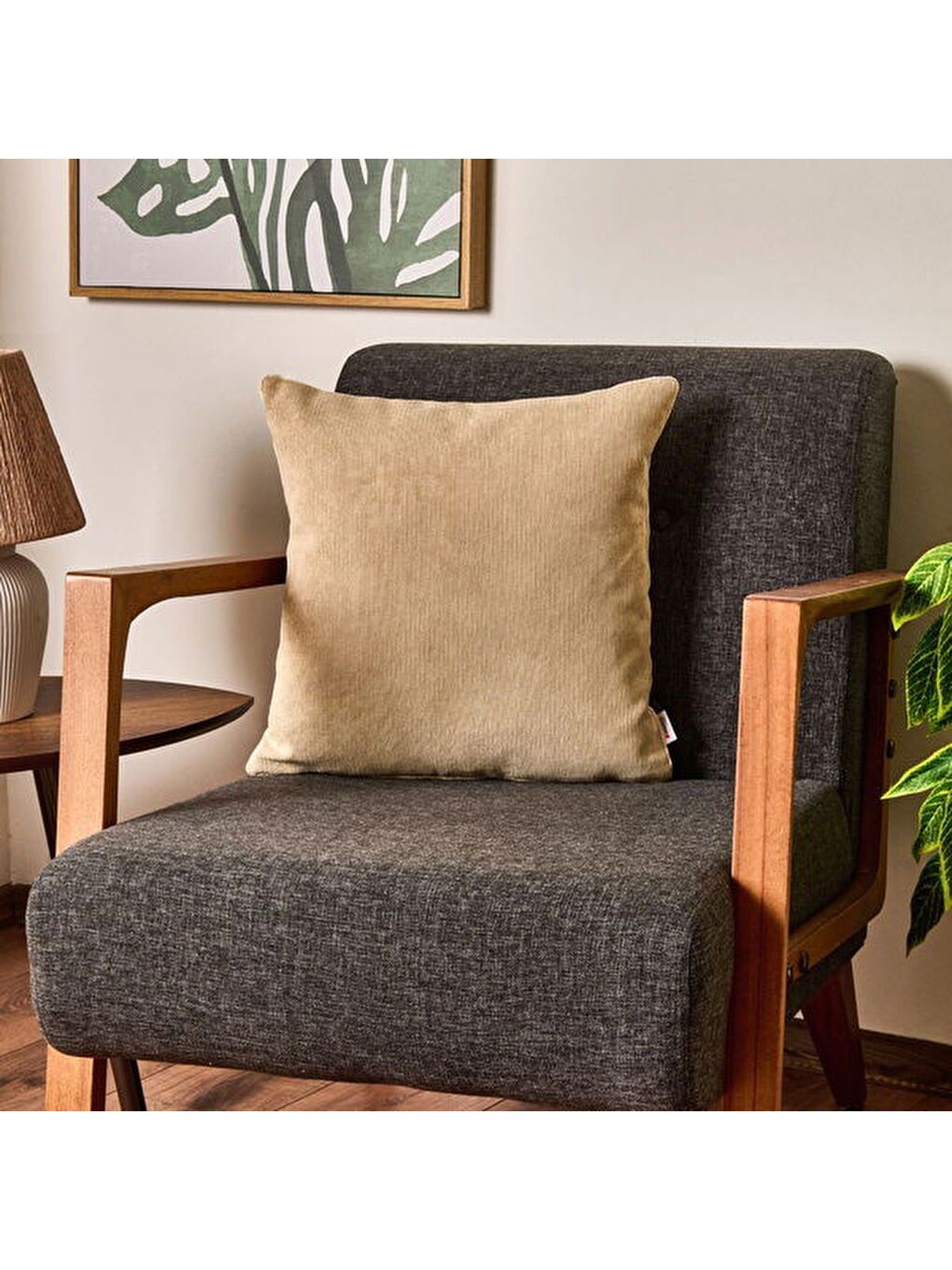 Soft Penny Kırlent - Bej - 43x43 cm