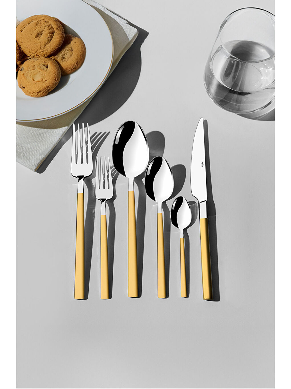 Sarı Dalyan Altın Saten 12 Kişilik 72 Parça Kutulu Çatal Kaşık Bıçak Takımı-0