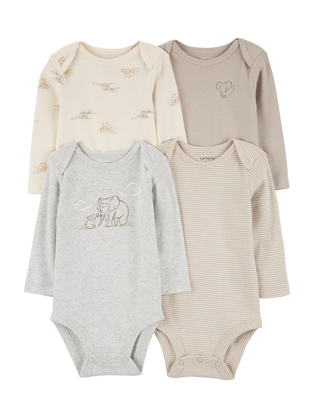 Karışık Bebek Uzun Kollu Body Set 4'lü Paket