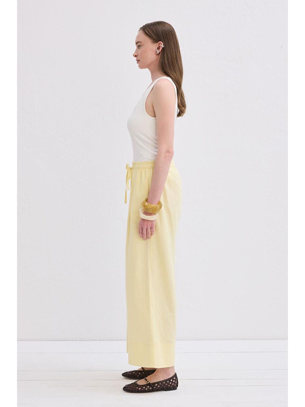 Doren Keten Pantolon Limon Sarısı-1