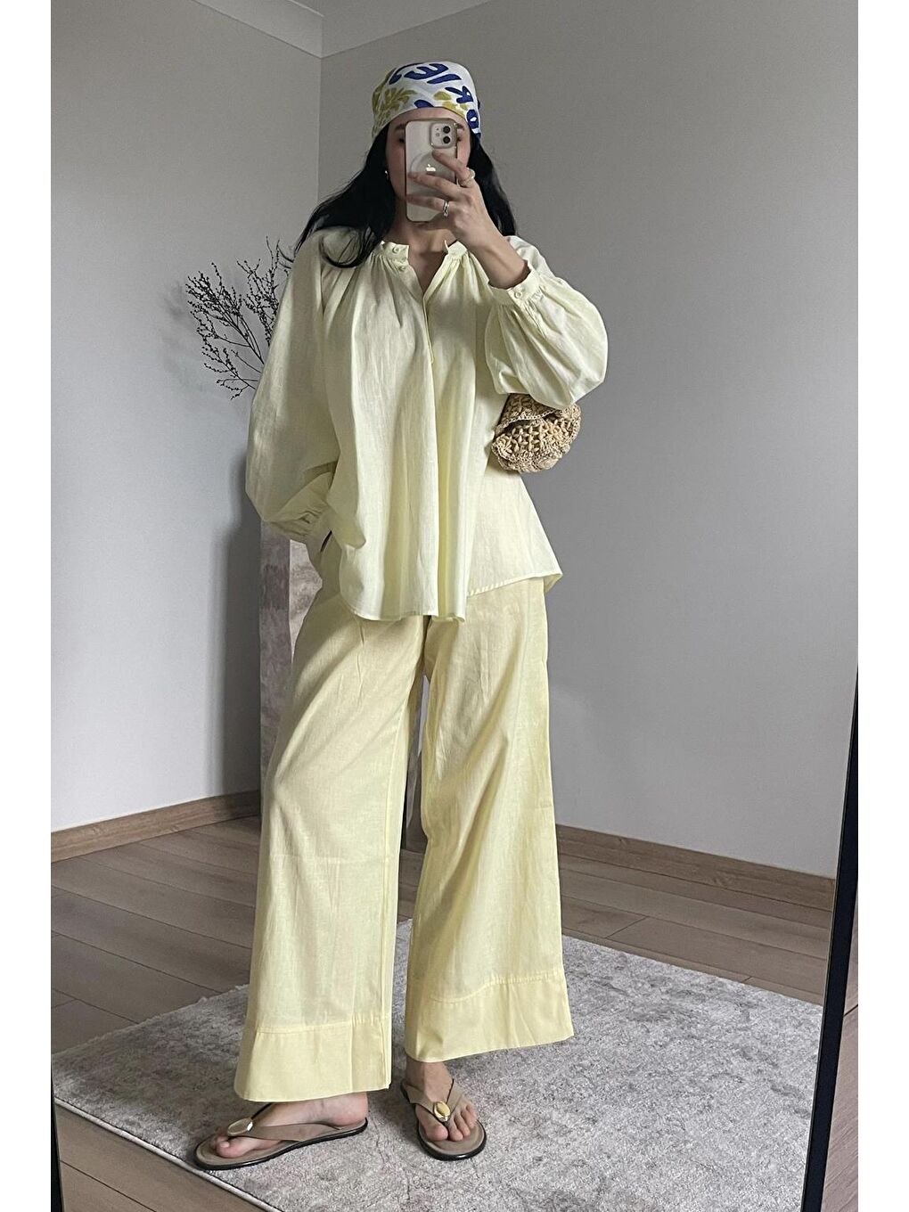 Doren Keten Pantolon Limon Sarısı-2