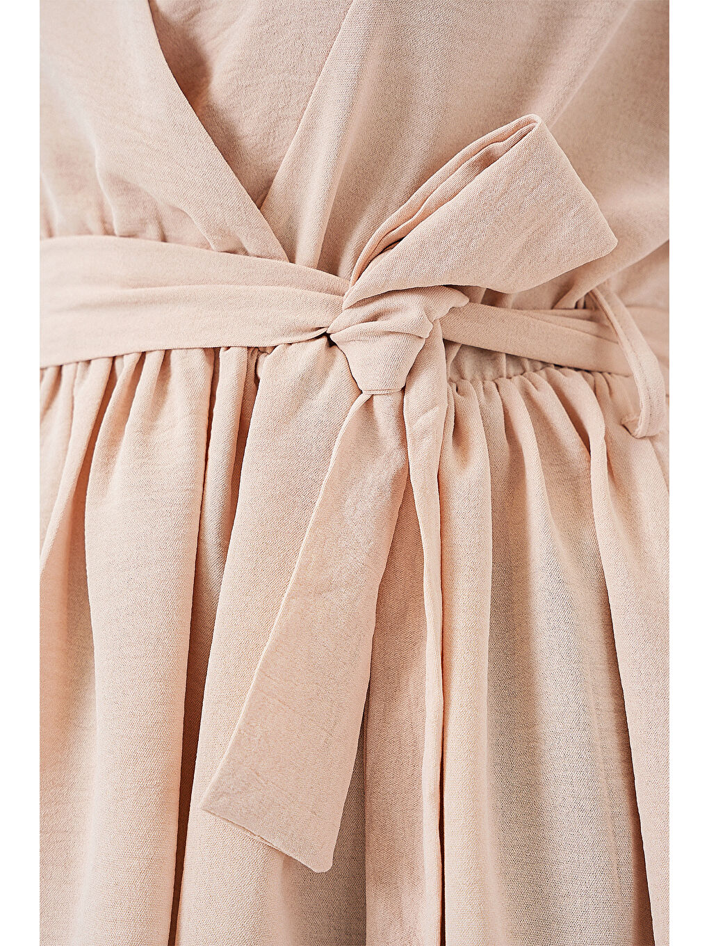 Ekru Kadın Kruvaze Yaka Kolsuz Bluz 966 - Krem-4