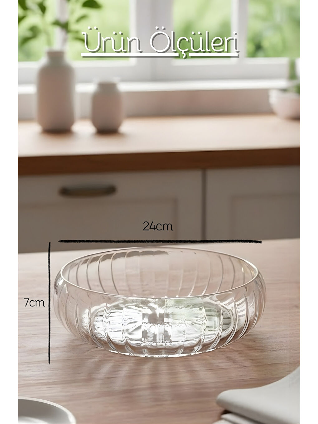 Renksiz Büyük Boy Cam Salata Kasesi - İskandinav Tarz Kase - Şeffaf Kase-5