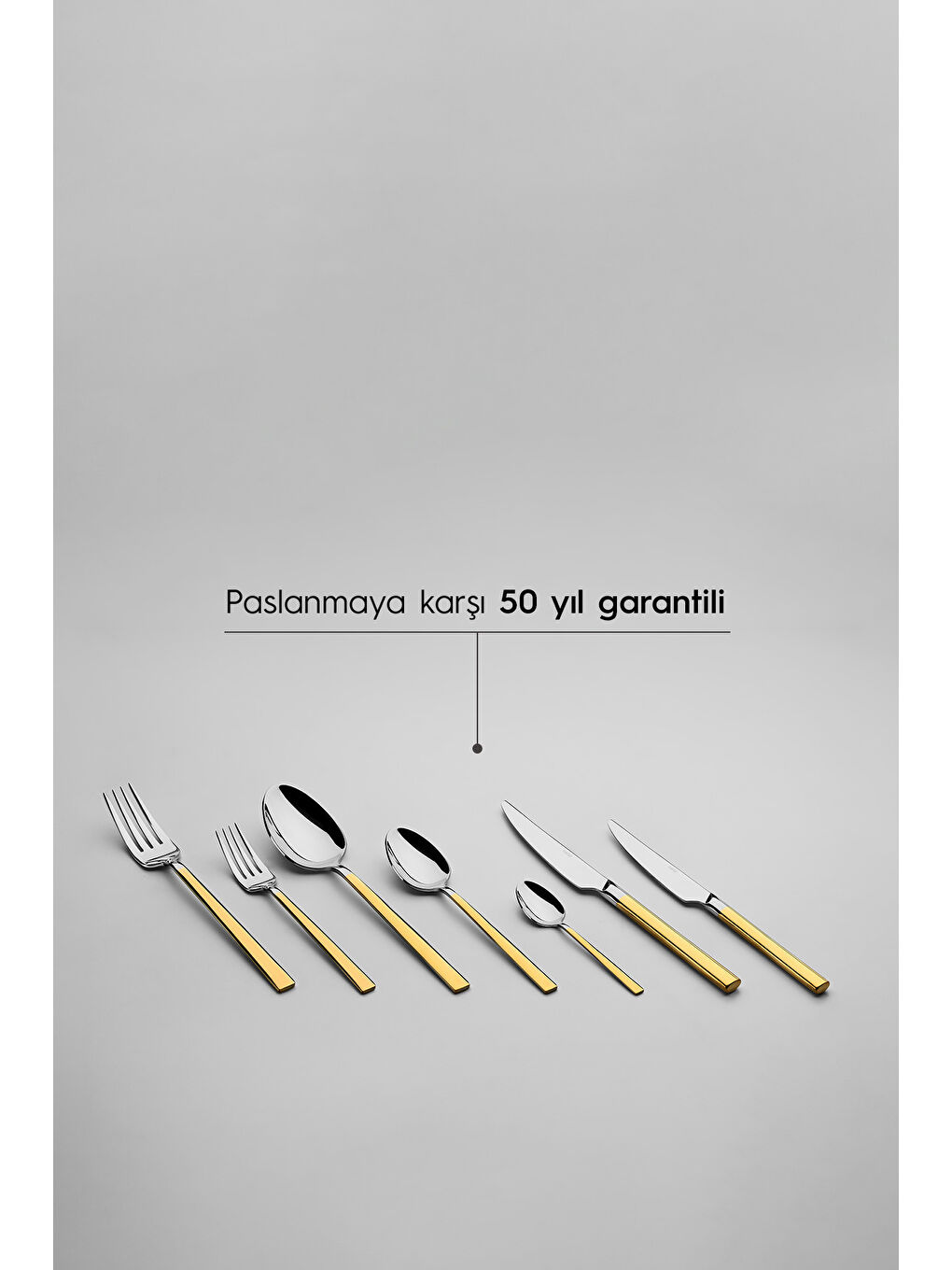Sarı Dalyan Altın Sade 12 Kişilik 89 Parça Deri Kutulu Çatal Kaşık Bıçak Takımı-5