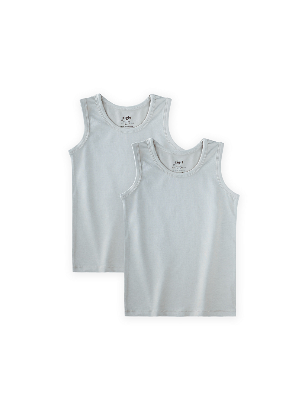 Bej İkili Geniş Askılı Atlet 2-11 Yaş Taş