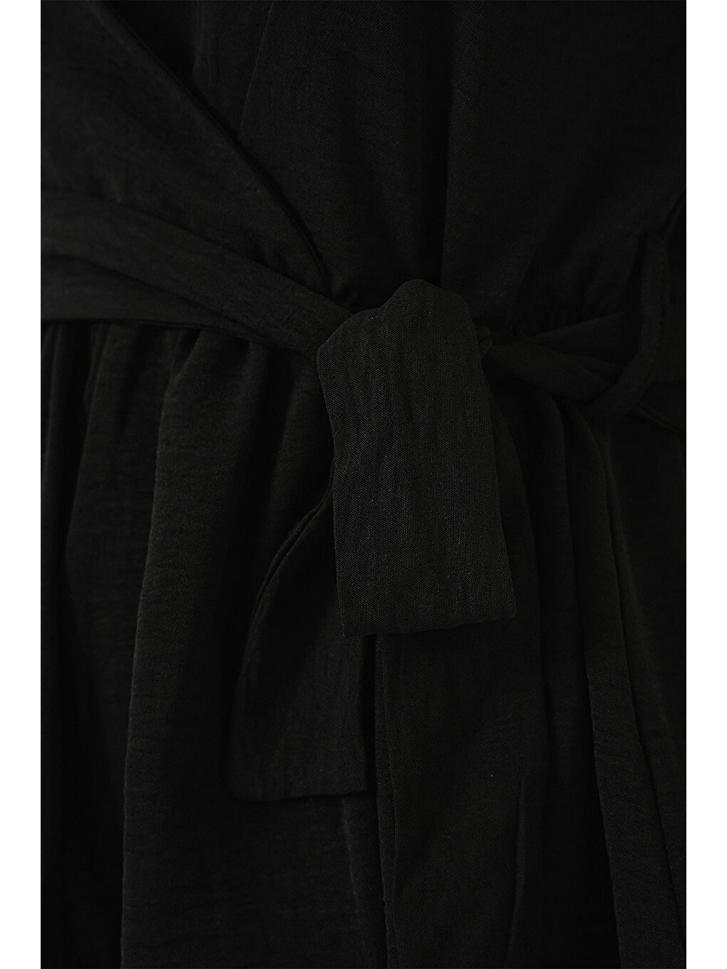 Kadın Kruvaze Yaka Kolsuz Bluz 966 - Siyah-4