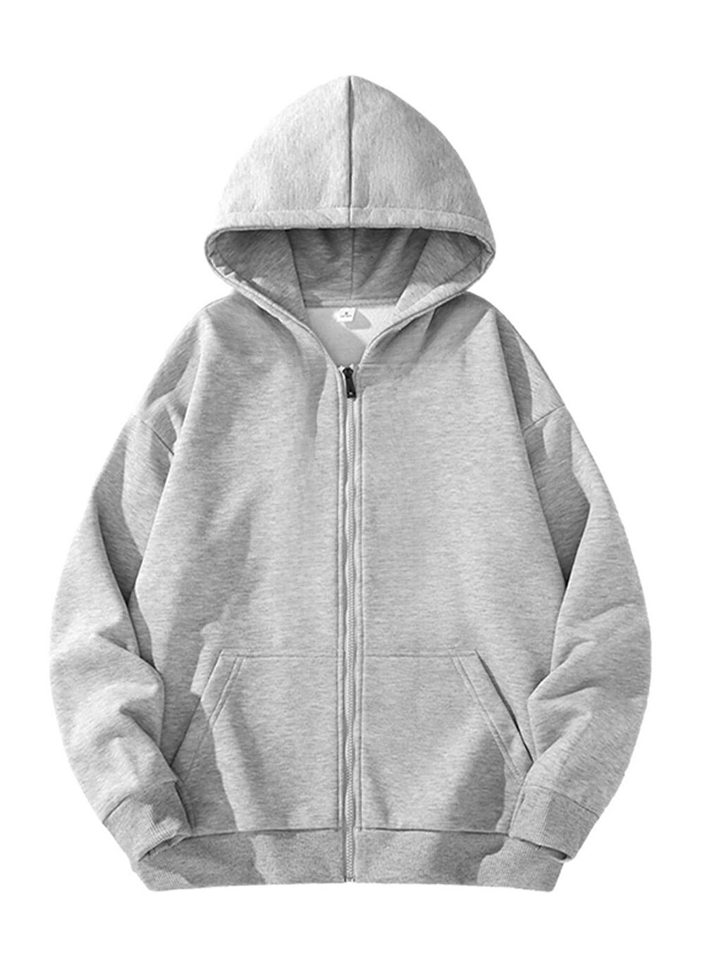 Erkek Gri Uzun Kollu Fermuarlı Hırka-1