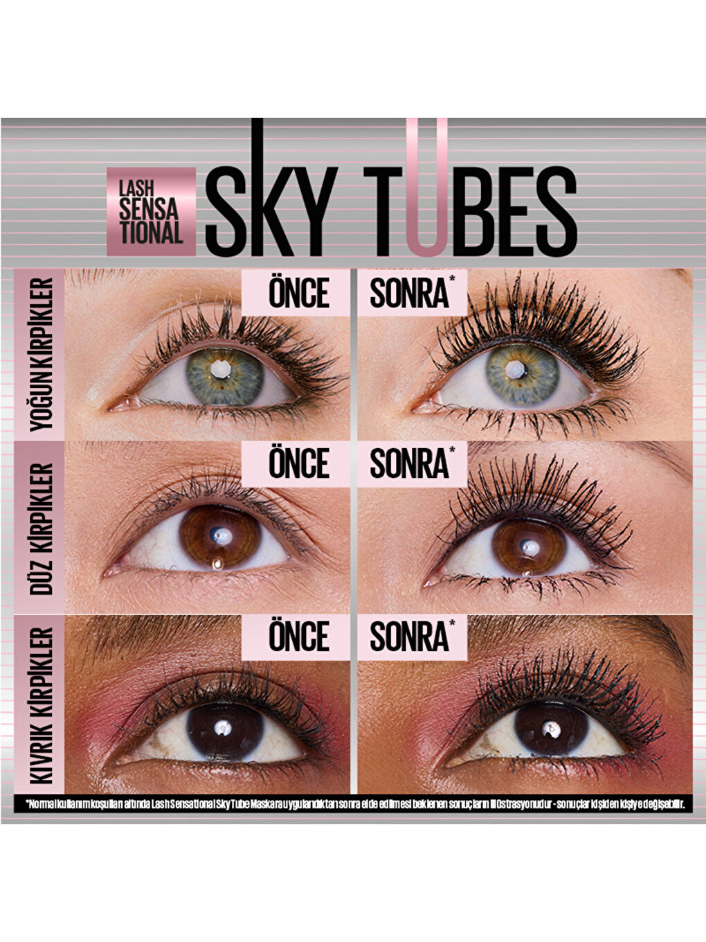 Lash Sensational Sky Tubes Maskara - Limitsiz Uzunluk ve Hacim Etkisi Veren Tubi-2