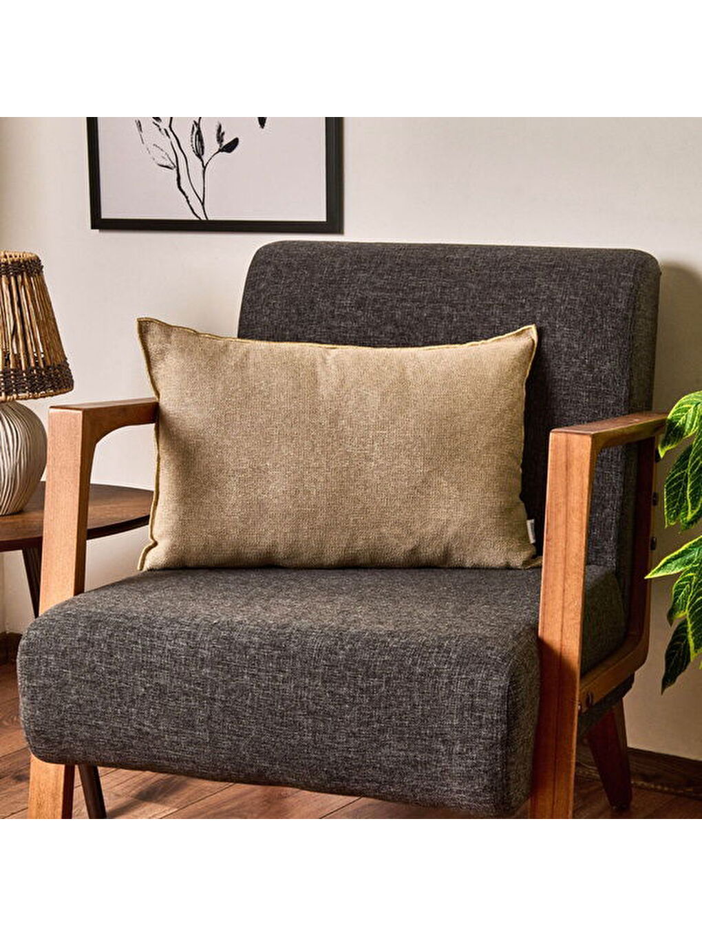 Soft Thiny Kırlent - Bej - 35x55 cm-1