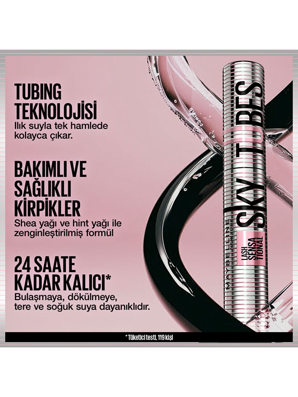 Lash Sensational Sky Tubes Maskara - Limitsiz Uzunluk ve Hacim Etkisi Veren Tubi-3