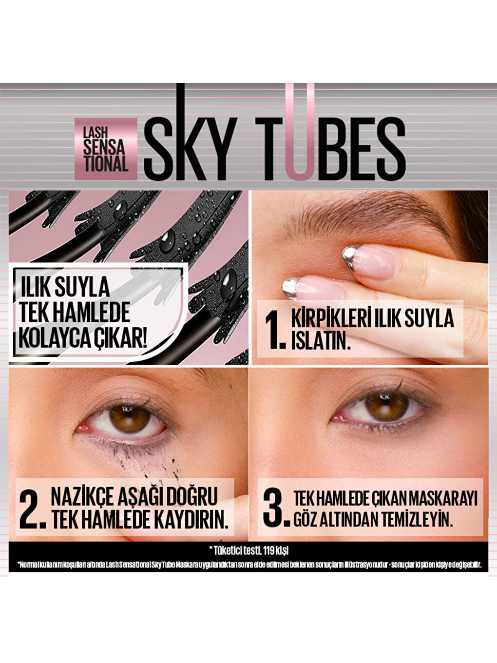 Lash Sensational Sky Tubes Maskara - Limitsiz Uzunluk ve Hacim Etkisi Veren Tubi-4