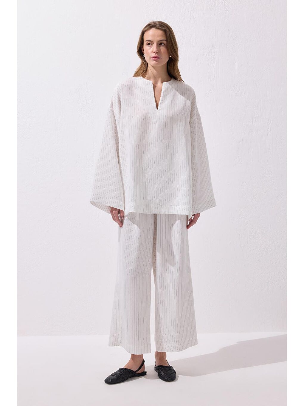 Dory Modal Bluz Pantolon Takım Ekru