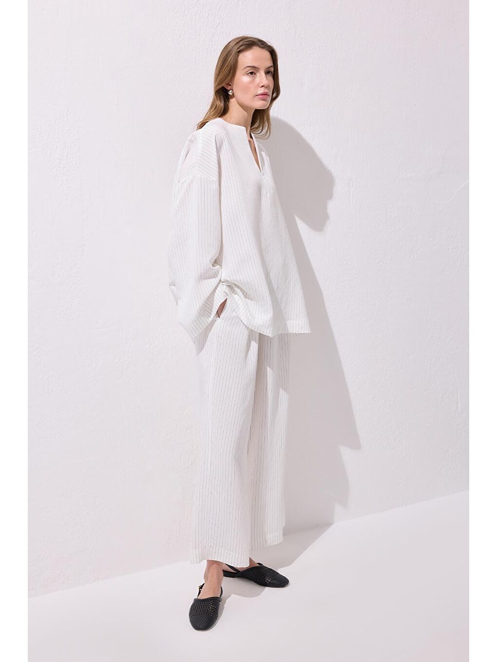 Dory Modal Bluz Pantolon Takım Ekru-1