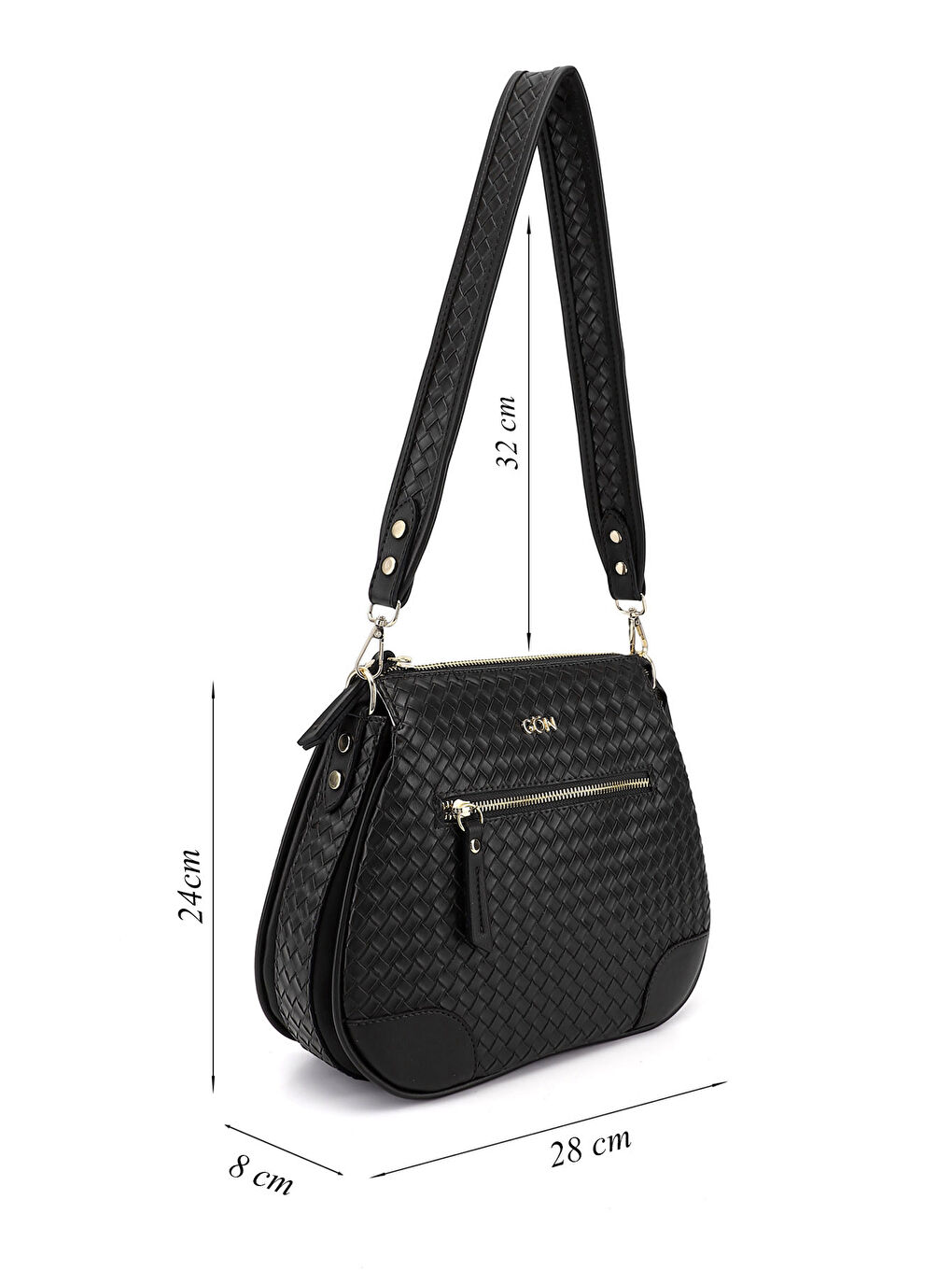 Siyah Kadın YENİ SİYAH Uzun Askılı Omuz Çantası-1