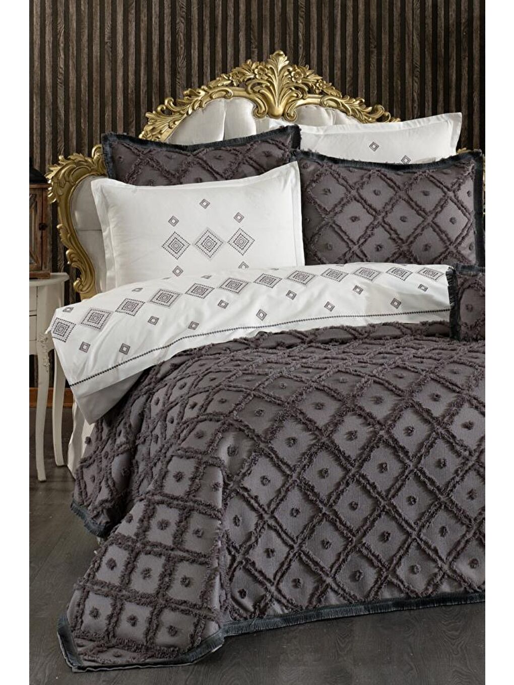 Alara Gelin Seti 8 Parça Antrasit