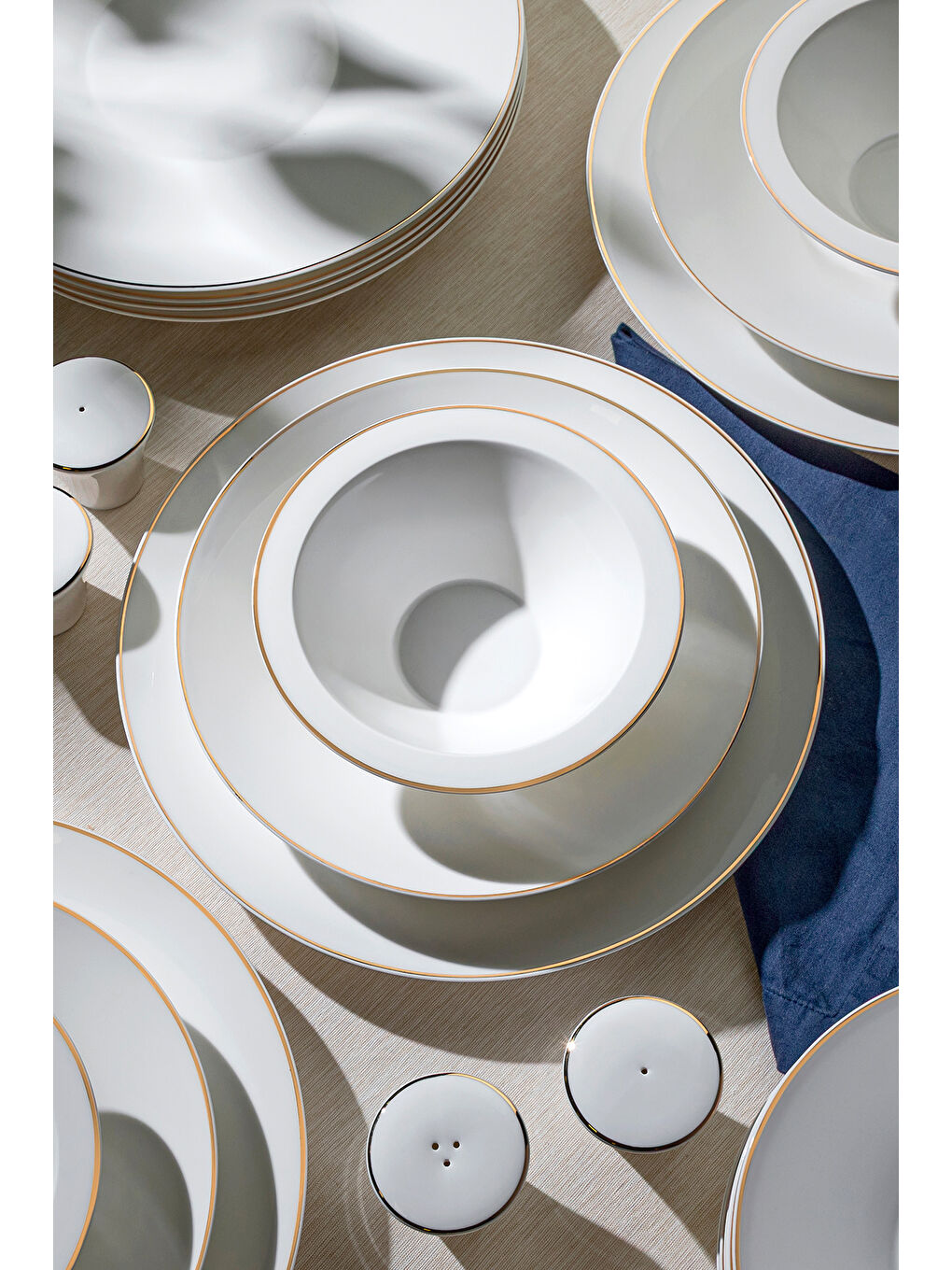 Beyaz Siena Gold Majestic 57 Parça Porselen Yemek Takımı-3