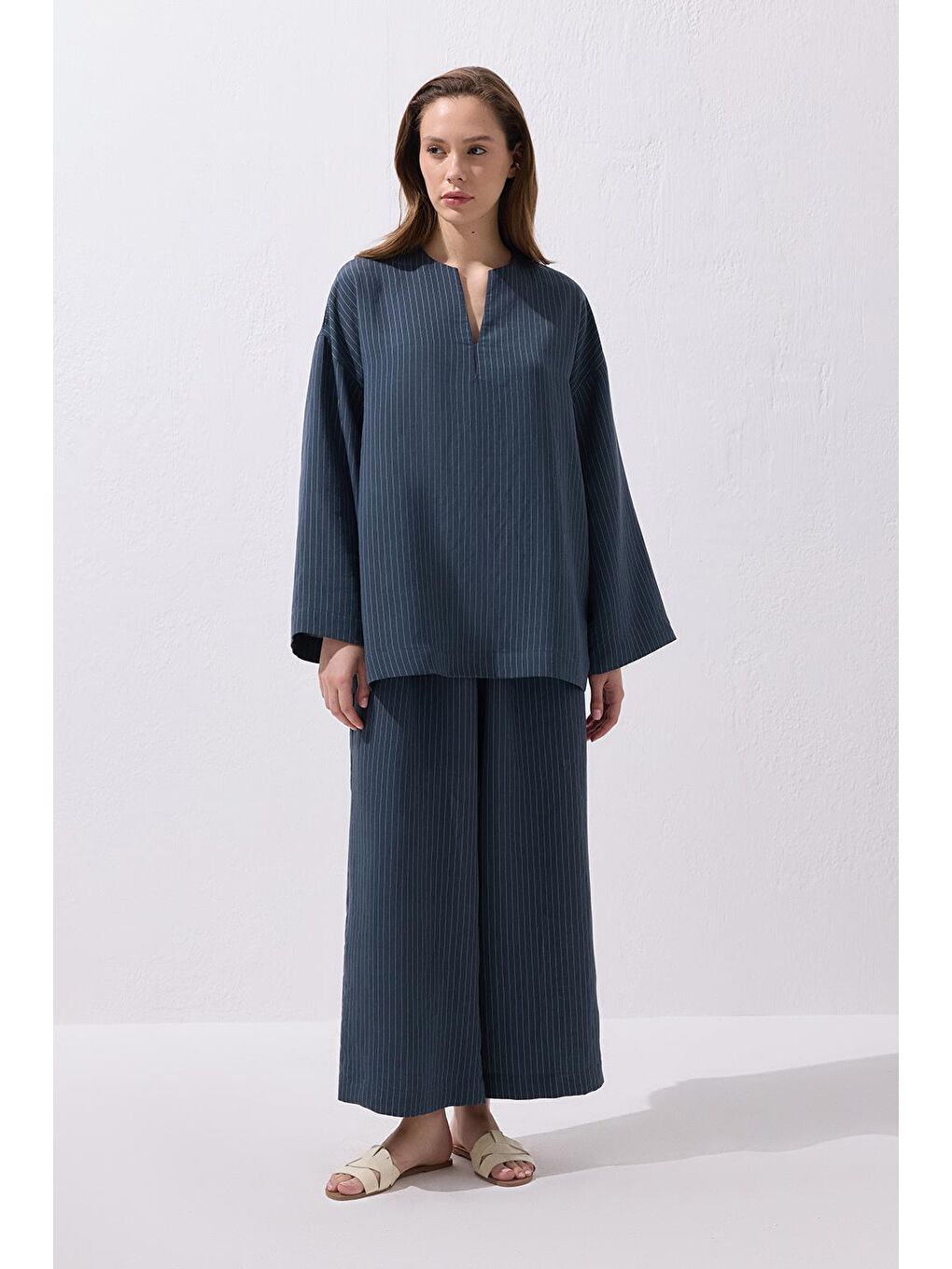 Dory Modal Bluz Pantolon Takım İndigo