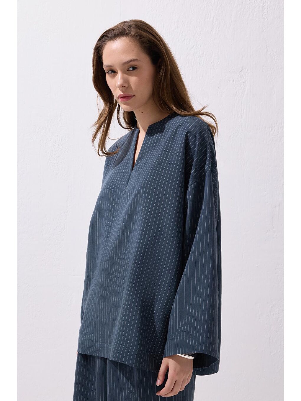 Dory Modal Bluz Pantolon Takım İndigo-1