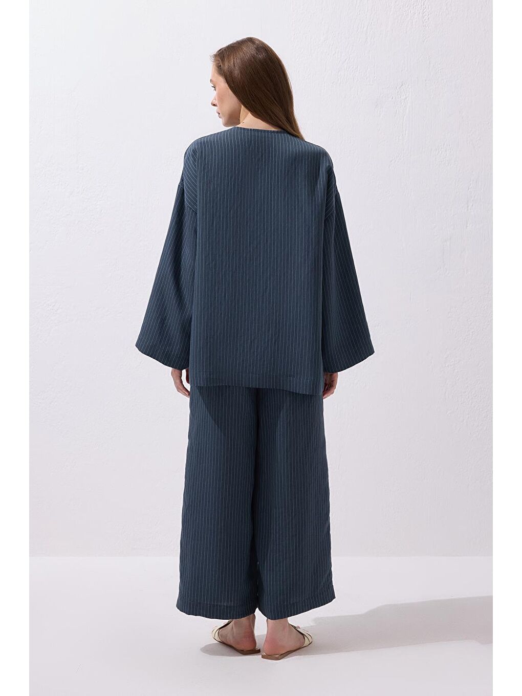 Dory Modal Bluz Pantolon Takım İndigo-4