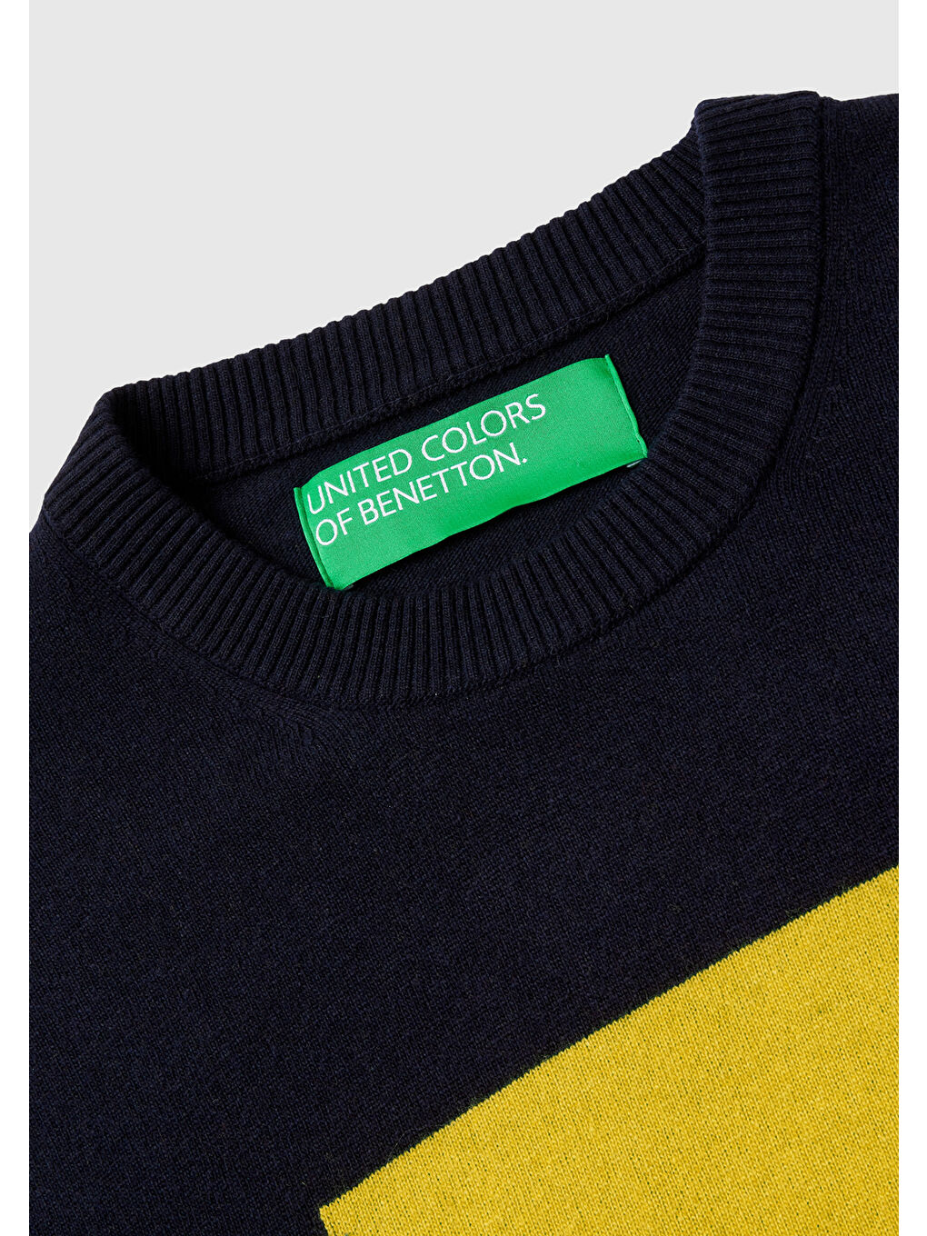 Erkek Sarı Yün Karışımlı Büyük Kare Desenli Kazak-5