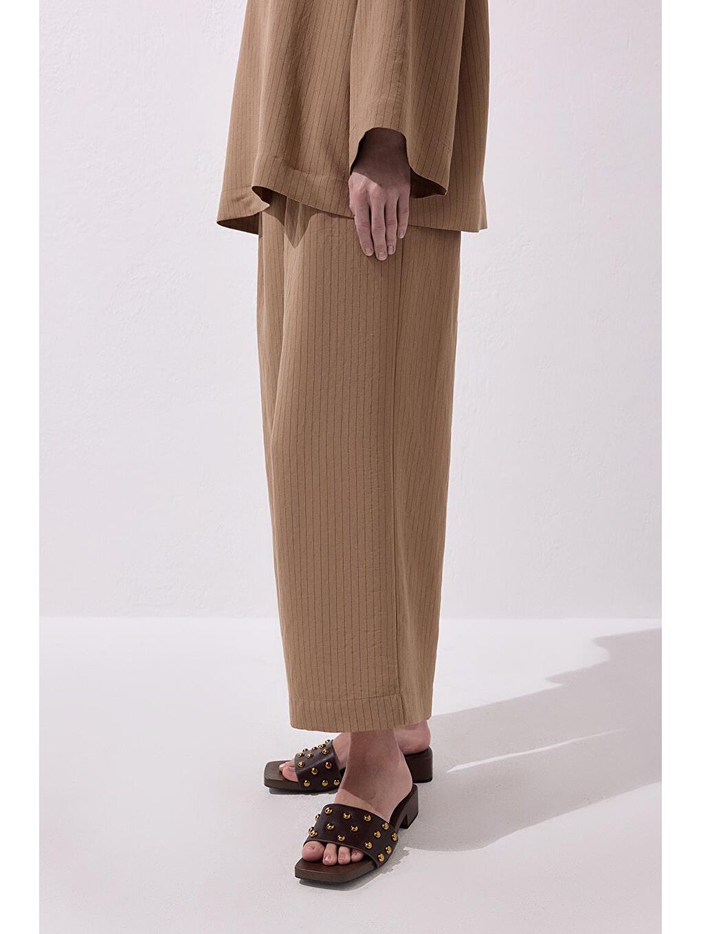 Kahverengi Dory Modal Bluz Pantolon Takım Camel-7