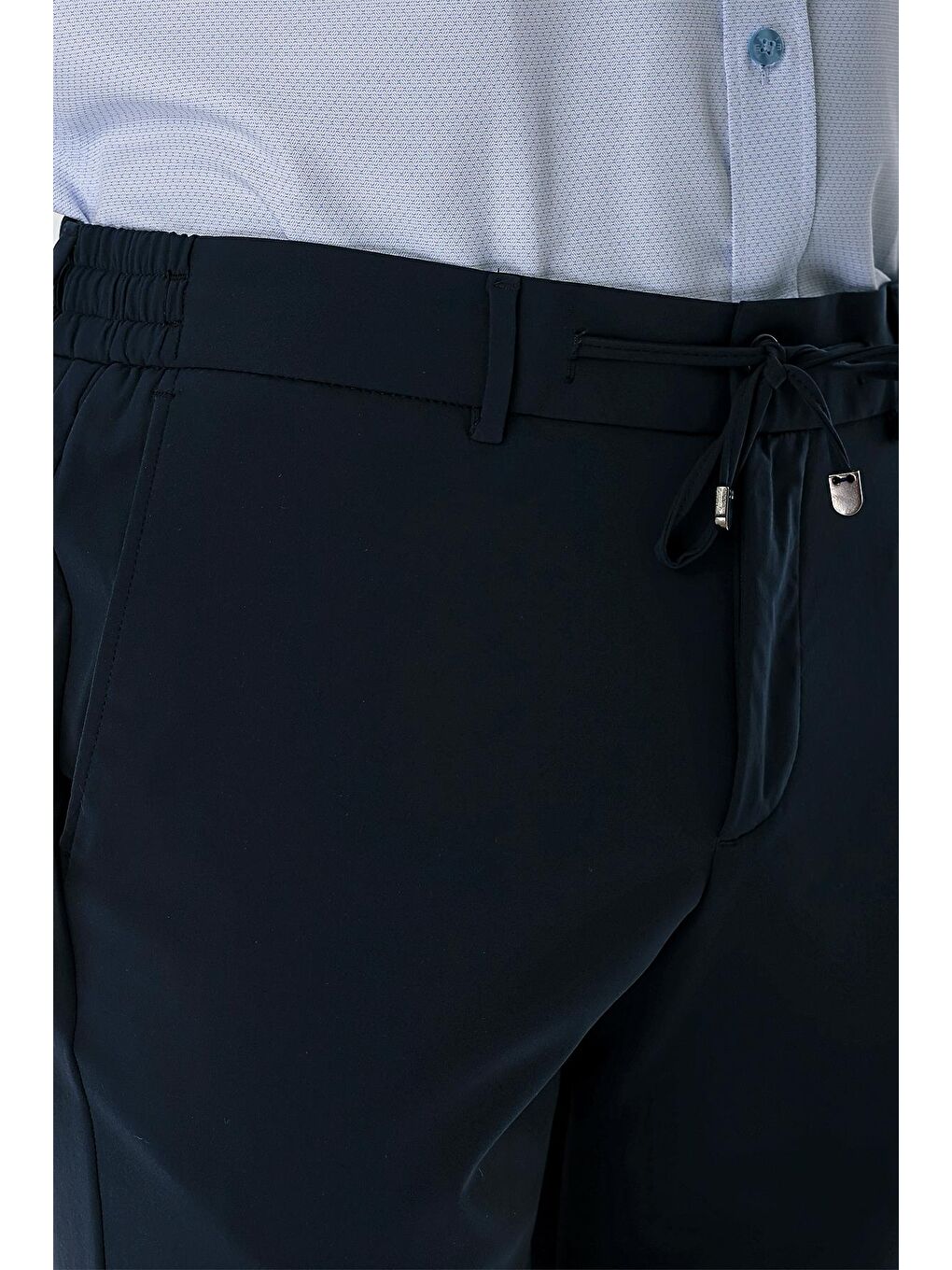 Koyu Lacivert Esnek Lastikli Yandan Cepli Casual Slim Fit Jogger Pantolon 1003240155-5