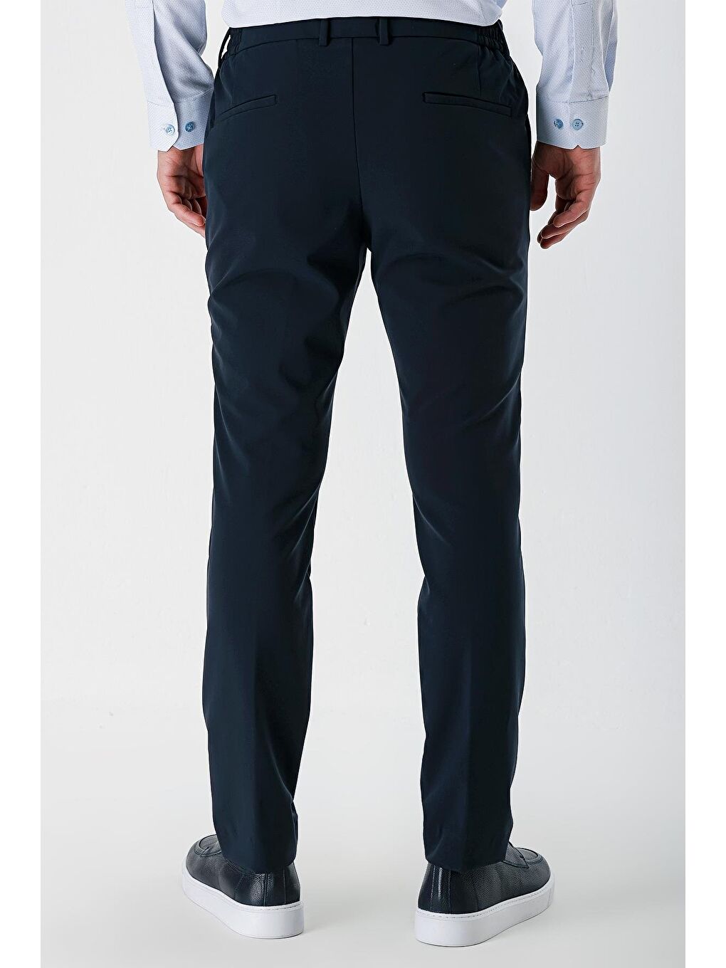 Koyu Lacivert Esnek Lastikli Yandan Cepli Casual Slim Fit Jogger Pantolon 1003240155-6