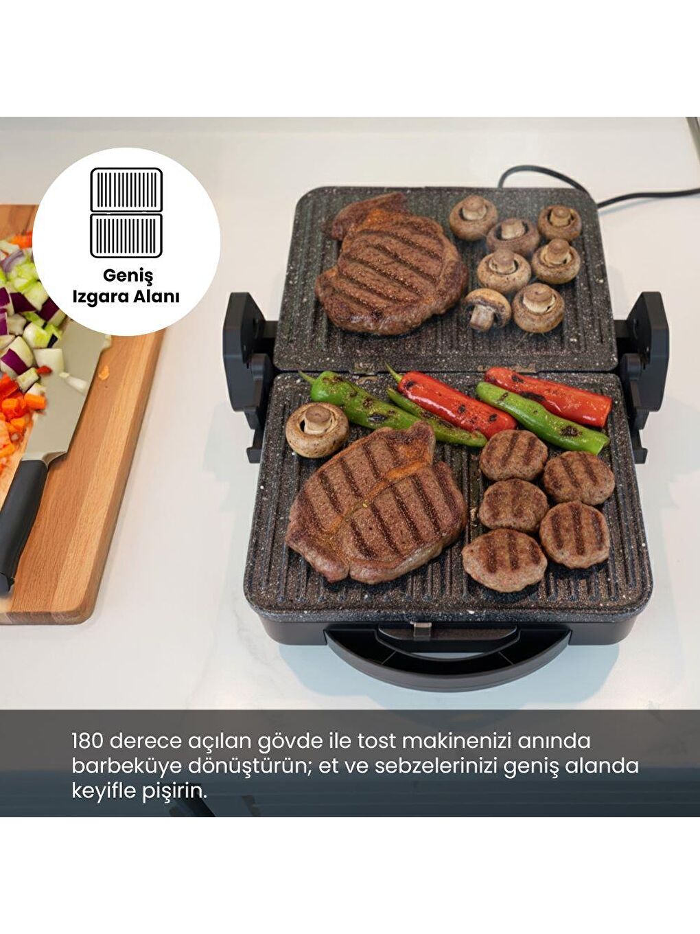 OZ26TM03 Çıkarılabilir Plakalı Izgara ve Tost Makinesi-1