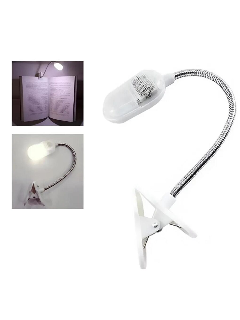 Beyaz Ledli Mandallı Kitap Okuma Lambası OZS7847