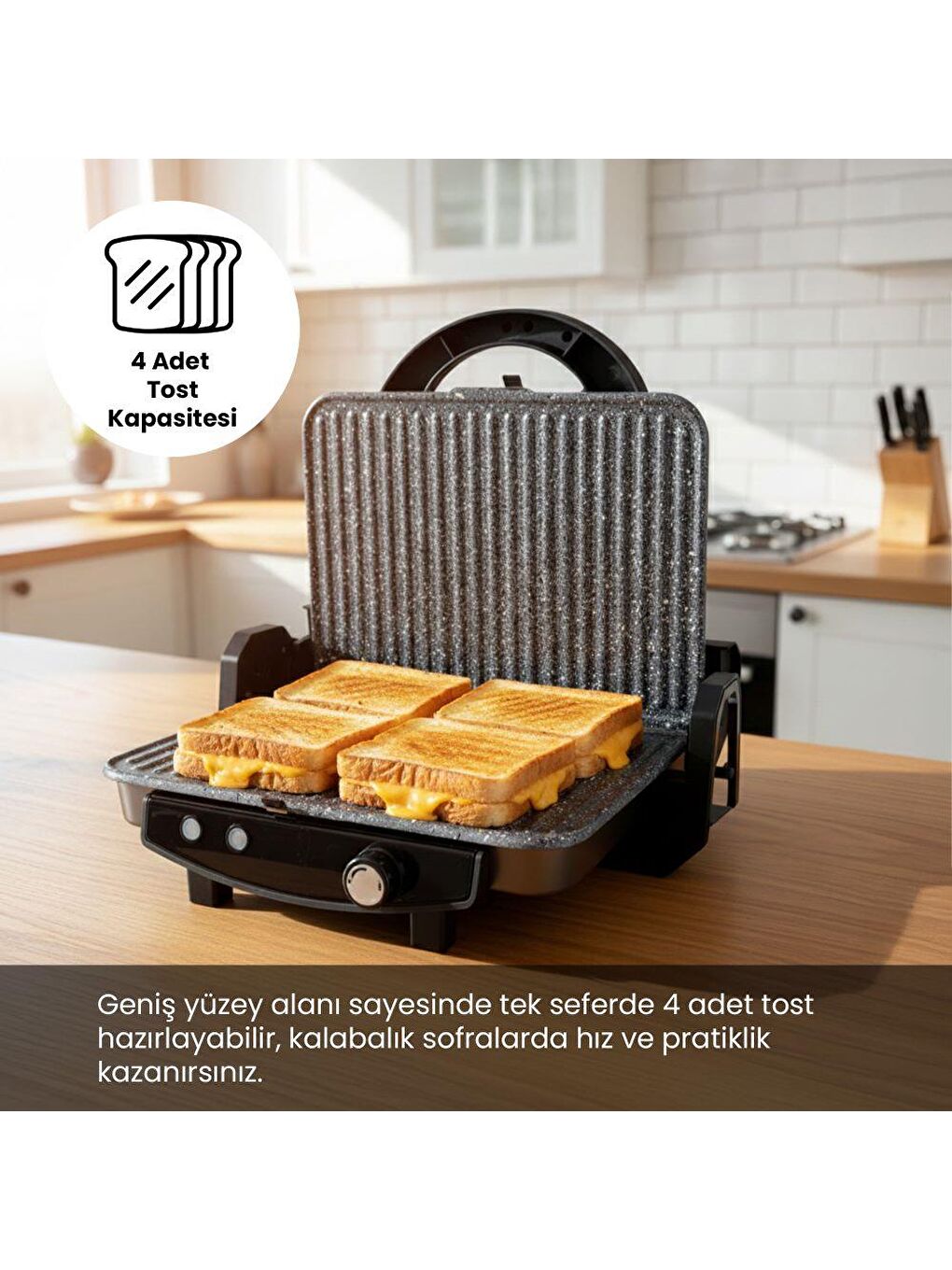 OZ26TM03 Çıkarılabilir Plakalı Izgara ve Tost Makinesi-3