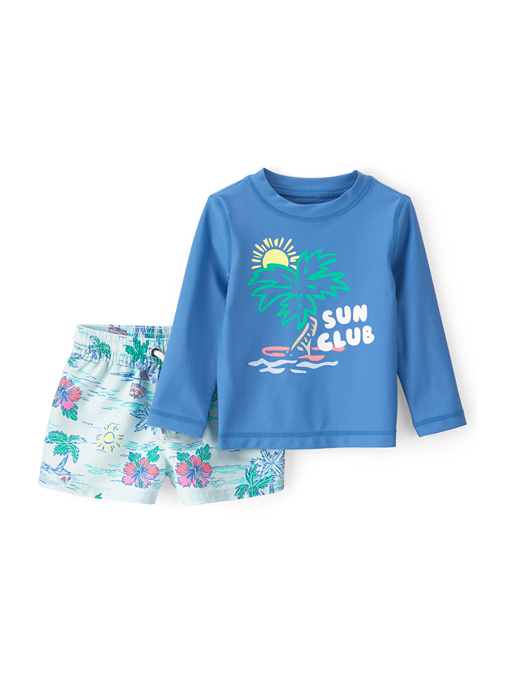 Karışık Erkek Bebek Güneş Koruyucu Mayo Set 6 Ay-24 Ay Mavi