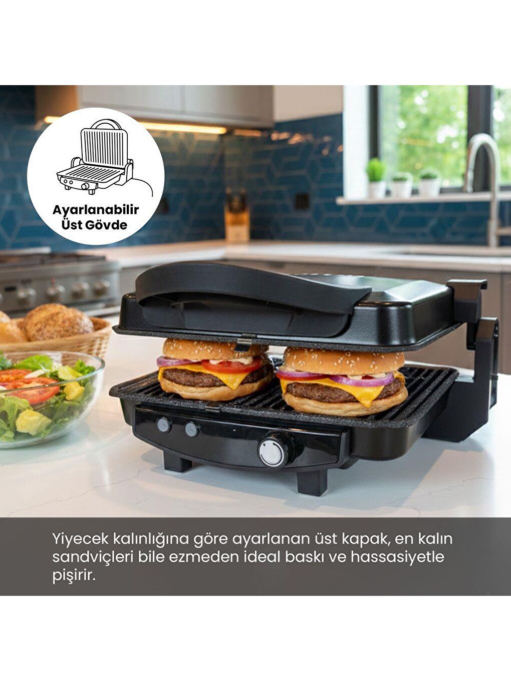 OZ26TM03 Çıkarılabilir Plakalı Izgara ve Tost Makinesi-4
