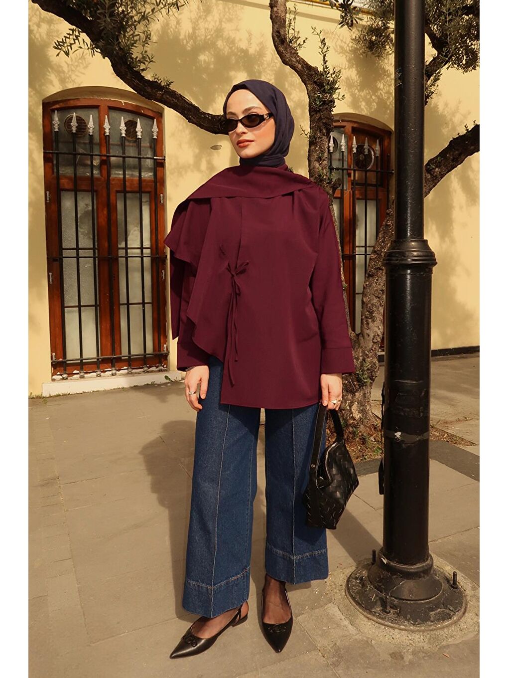 Double Paça Jean Pantolon Koyu Mavi-1