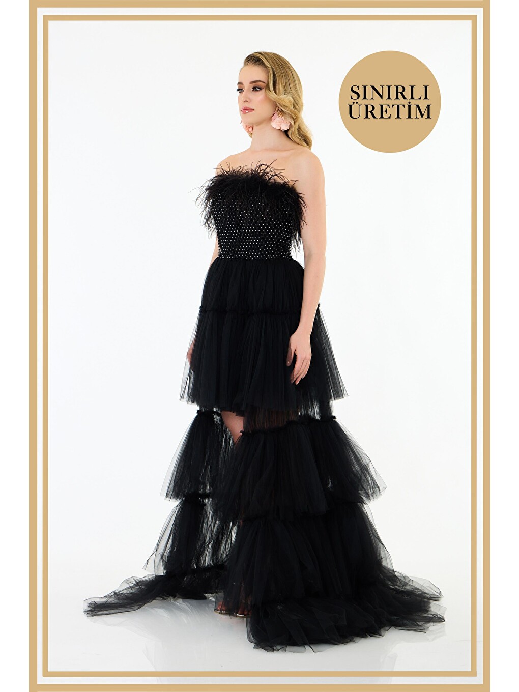 Limited Edition | Luna Siyah Uzun Elbise-4