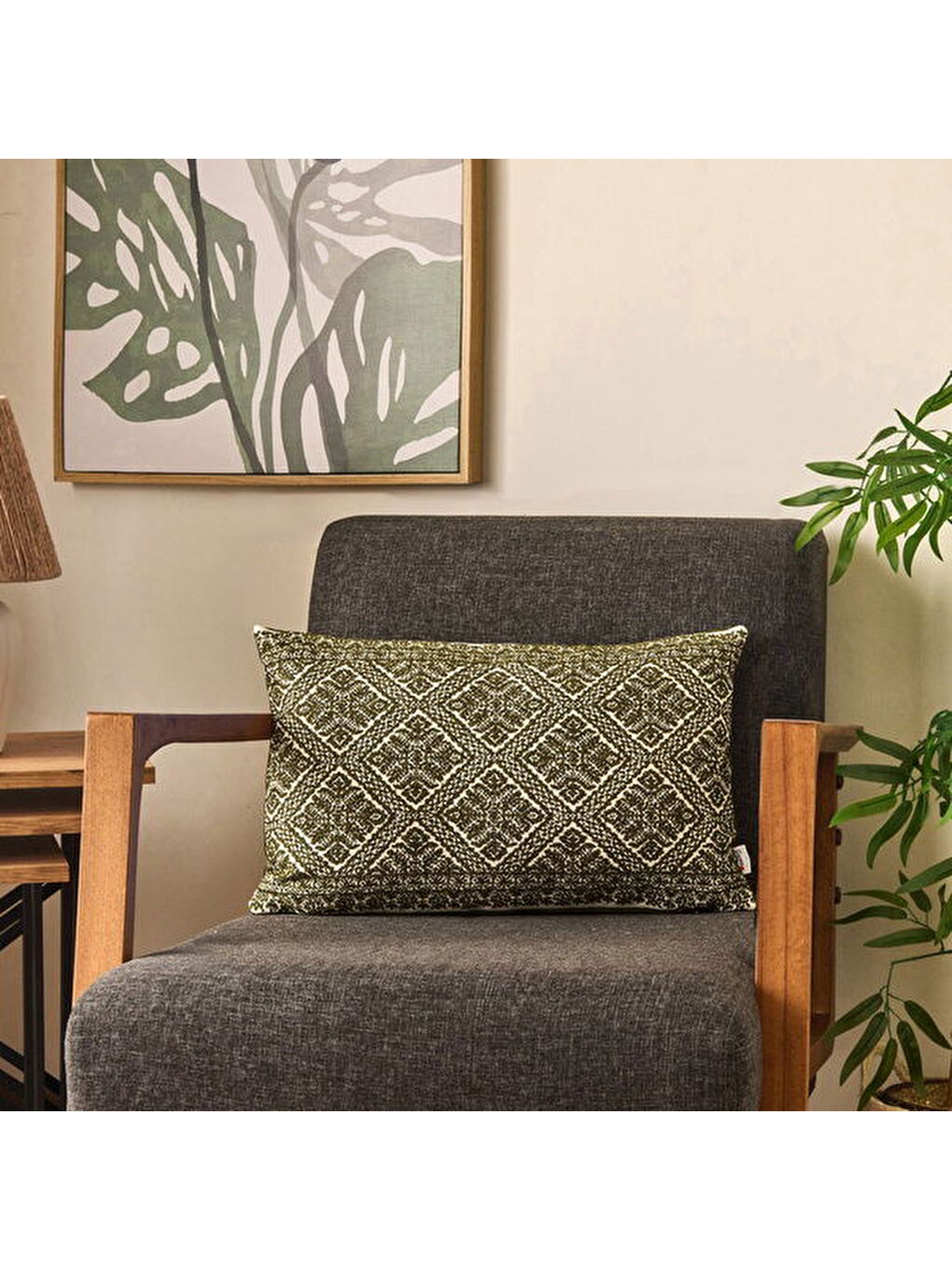 Soft Slice Kırlent - Yeşil - 35x55 cm