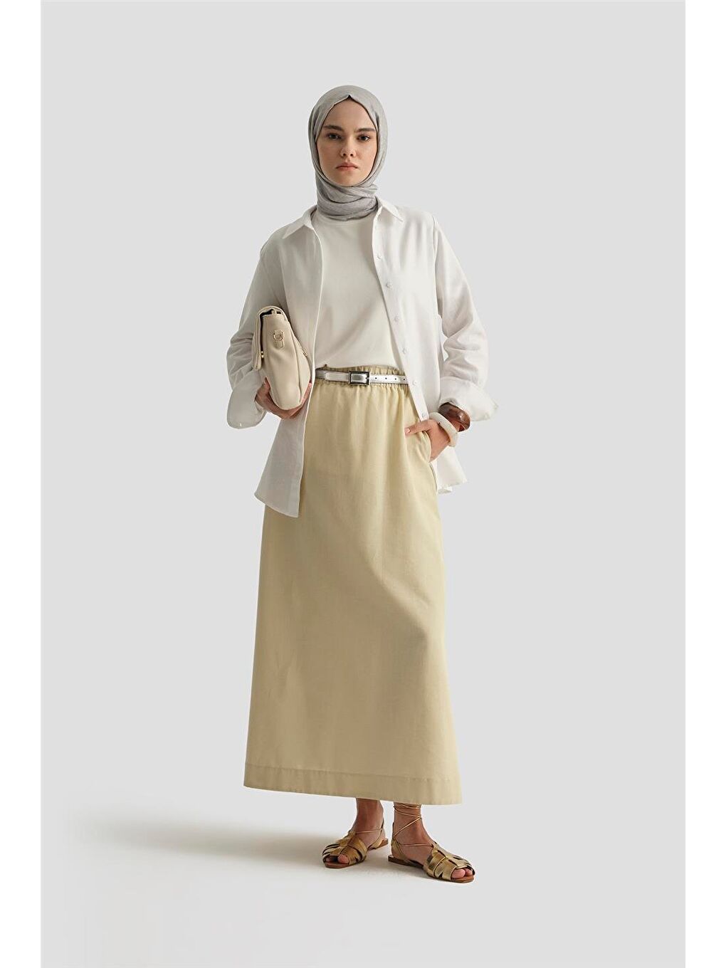 Keten Basic Gömlek 25Y3726 Beyaz-1