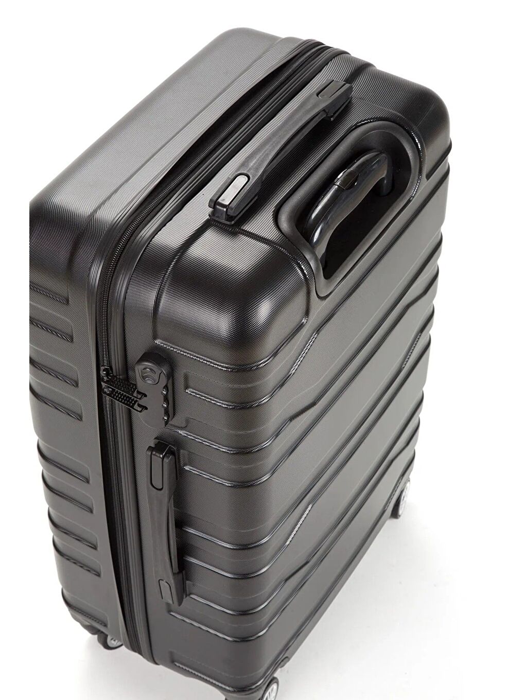 Siyah ABS Unisex 55cm Kabin Boy Valiz-5